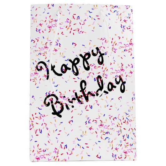 Birthday Candy Sprinkles Mittlere Geschenktüte (Vorderseite)
