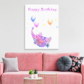 Birthday Canvas Print Geschenk Funny Flying Elepha Leinwanddruck (Insitu (Wohnzimmer))