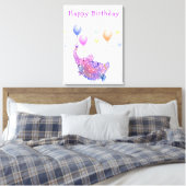 Birthday Canvas Print Geschenk Funny Flying Elepha Leinwanddruck (Insitu (Schlafzimmer))