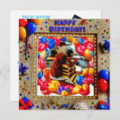 Birthday Capybara & Chihuahua Einladung - Kinder P (Vorne/Hinten)