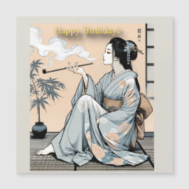 Birthday Card 01 - Elegant Japanese Oiran Theme Magnetkarte