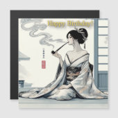 Birthday Card 02 - Elegant Japanese Oiran Theme Magnetkarte (Vorne/Hinten)