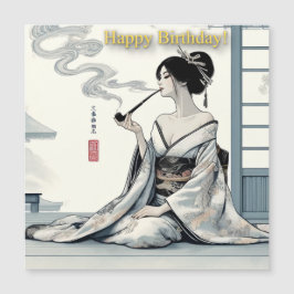 Birthday Card 02 - Elegant Japanese Oiran Theme Magnetkarte