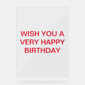 BIRTHDAY CARD ACRYLSCHILD (Vorderseite)