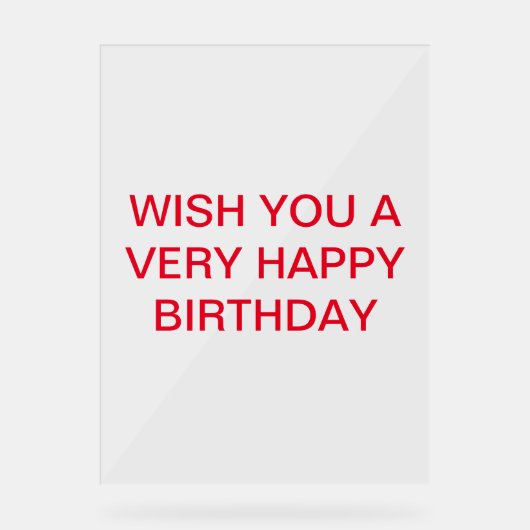 BIRTHDAY CARD ACRYLSCHILD (Vorderseite)