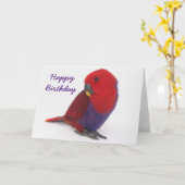 Birthday card an Eclectus parrot Karte (Gelbe Blume)