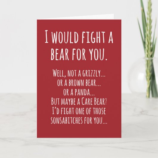 Birthday Card Bear Fight Karte (Vorderseite)