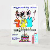 BIRTHDAY CARD - BIRTHDAY SINGERS KARTE (Vorderseite)
