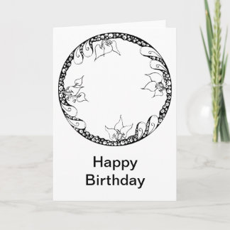 Birthday Card black & white Karte