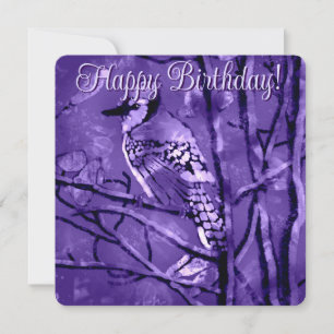 Birthday Card Blauer Jay-Bird auf Baumzweig