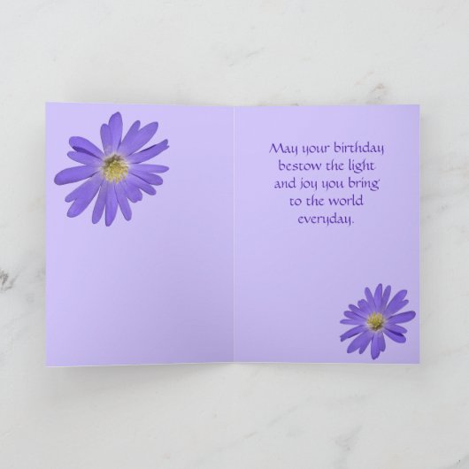 Birthday Card Blue Flowers Grußkarte Leere Karte (Innenseite)