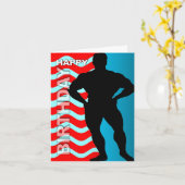 Birthday Card Bodybuilder Stripe Karte (Gelbe Blume)