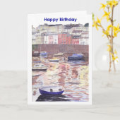 Birthday Card Brixham Harbour Karte (Gelbe Blume)