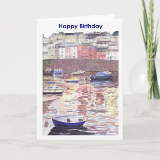 Birthday Card Brixham Harbour Karte
