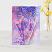 Birthday Card Bunny Girl Karte (Gelbe Blume)