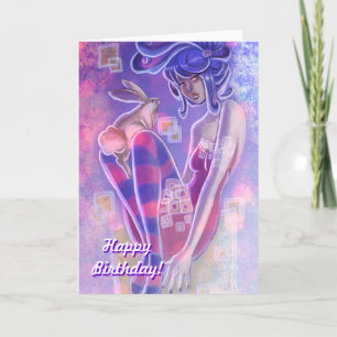 Birthday Card Bunny Girl Karte