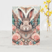 Birthday Card Bunny Rabbit Angel Princess Karte (Gelbe Blume)