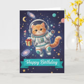 birthday card cat for women karte (Gelbe Blume)