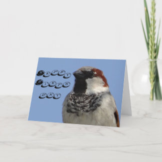Birthday card cute little bird karte