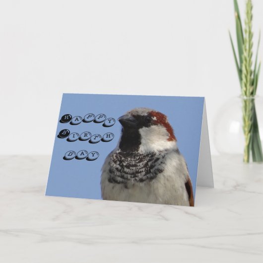 Birthday card cute little bird karte (Vorderseite)