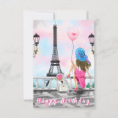 Birthday Card der Frau in Paris mit Eiffelturm (Vorderseite)