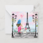 Birthday Card der Frau in Paris mit Eiffelturm Mitteilungskarte (Rückseite)
