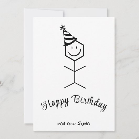 Birthday Card des modernen Funny Chemist Einladung (Rückseite)