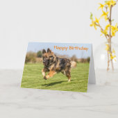 Birthday Card Deutscher Schäferhund Karte (Gelbe Blume)