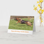 Birthday Card Deutscher Schäferhund Karte (Gelbe Blume)