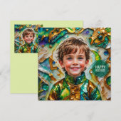 BIRTHDAY CARD ~ Dinosaur Fan ~ Young Boy ~ (Vorne/Hinten)