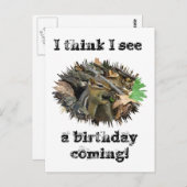 Birthday Card Eastern Chipmunk Postkarte (Vorne/Hinten)