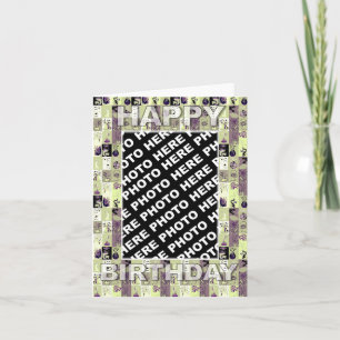 Birthday Card Einsatz Foto Vintage Floral Karte