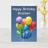Birthday Card farbige Ballons für Brother Karte (Gelbe Blume)