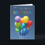 Birthday Card farbige Ballons für Brother Karte<br><div class="desc">Erstellt aus einem Original Studio Porto Sabbia Foto! Diese farbige Balloons-Geburtstagskarte ist als altersspezifische Karte im Alter von 1 bis 12 Jahren,  in verschiedenen Sprachen,  für verschiedene spezifische (Familien-)Beziehungen und als Geburtstagsparty-Einladung erhältlich.</div>