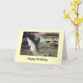 Birthday Card - Fishing - Salmon Karte (Gelbe Blume)