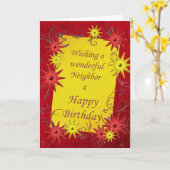 Birthday card for a neighbor karte (Gelbe Blume)