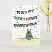 Birthday Card for Babushka Karte (Gelbe Blume)
