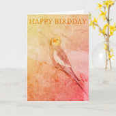 Birthday Card for Bird Lovers Karte (Gelbe Blume)