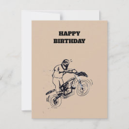 Birthday Card for boy with motocross sketch RSVP Karte