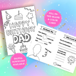 Birthday Card for Dad: Fill in the blank Karte