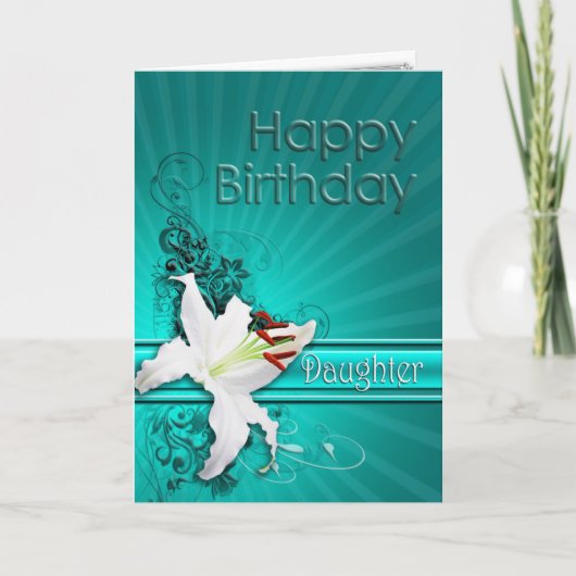 Birthday card for daughter, with a lily karte (Vorderseite)