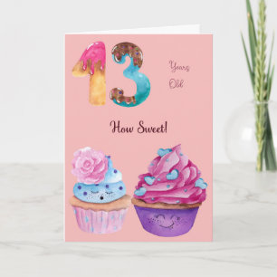 Birthday Card for Female 13 Year old, Cupcakes Karte