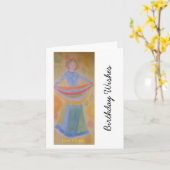 Birthday card for female, originales Artwork, Karte (Gelbe Blume)