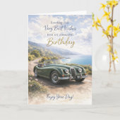Birthday Card for Him or Her – Classic Car Design Karte (Gelbe Blume)