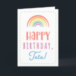 Birthday Card for Tata Karte<br><div class="desc">You call your grandfather Tata, not Grandpa. (Tata means grandfather in Telugu.) Imagine how excited Tata will be to receive a birthday card addressed especially to him! Your tata also will love this card's cute, watercolor-inspired boho rainbow design that says "Happy birthday Tata!" Make this card customizable! Click "Edit Design",...</div>