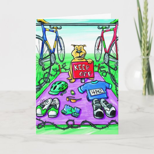 Birthday Card for Triathlete - Keep Off Karte (Vorderseite)