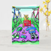 Birthday Card for Triathlete - Keep Off Karte (Gelbe Blume)