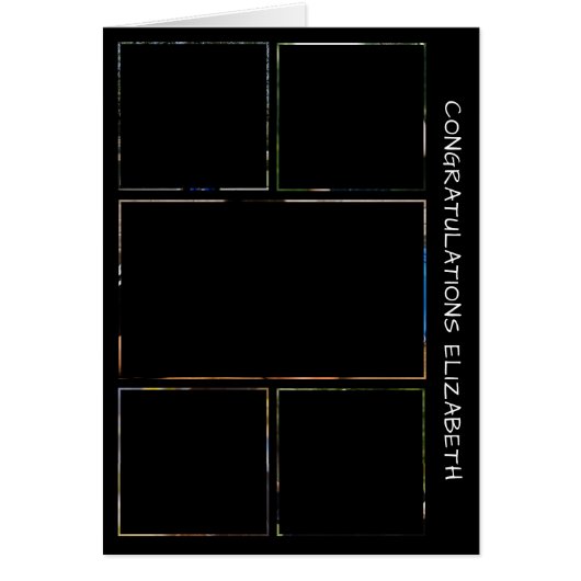 Birthday Card für 5 Foto Abschluss Collage (Vorne)