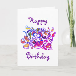 Birthday Card für den russischen Vogelstil Karte
