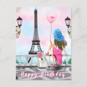 Birthday Card für Frauen in Paris Postkarte